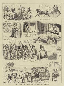 La revisione dei volontari, sulla strada per Windsor da John Charles Dollman